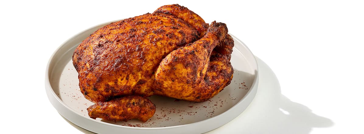 Al Pastor Whole Roasted Chicken on plate
