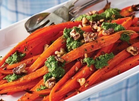 Roasted Carrots with Carrot Top Pesto