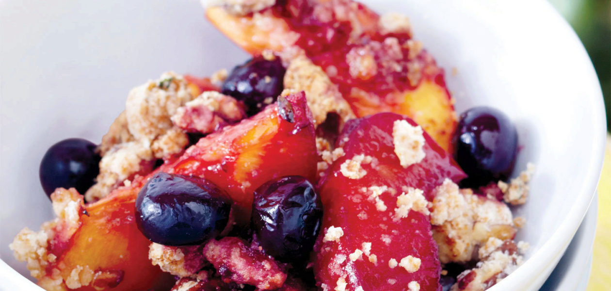 Barbecued Peach & Blueberry Streusel
