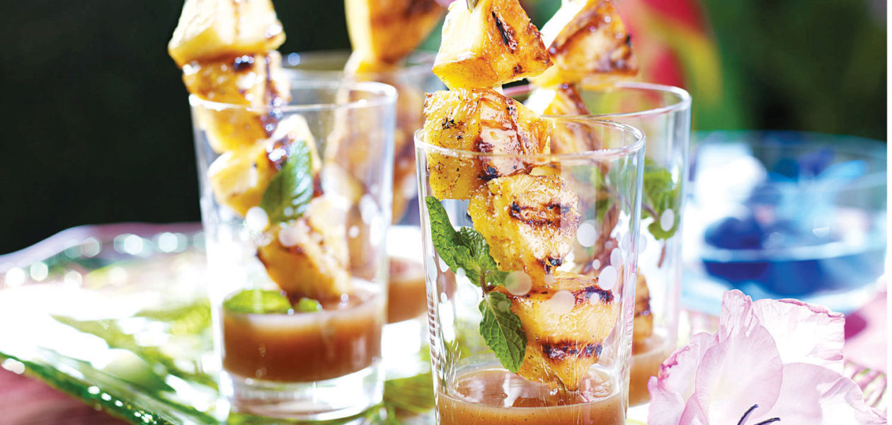 Grilled Pineapple with Spiced Fruit Sauce