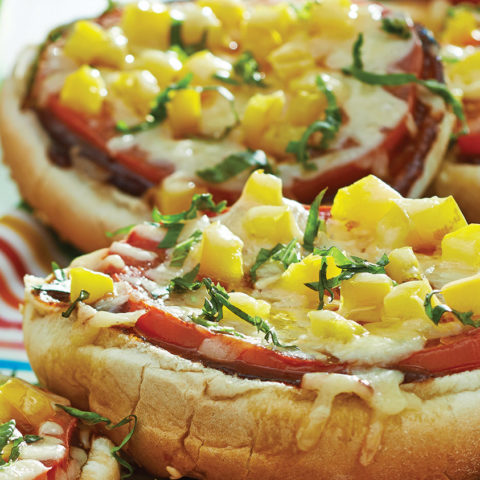Read more about Grilled Burger Bun Tomato & Cheese Pizzas