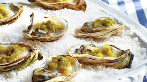 Grilled Oysters with Salsa Verde