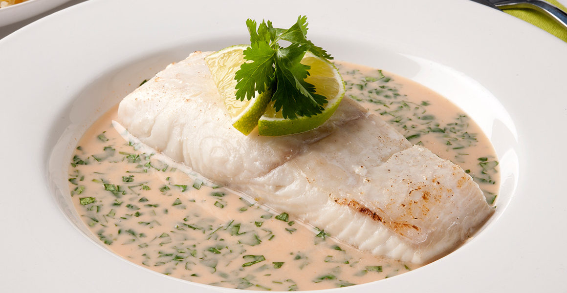 Halibut with Lime & Coconut Sauce