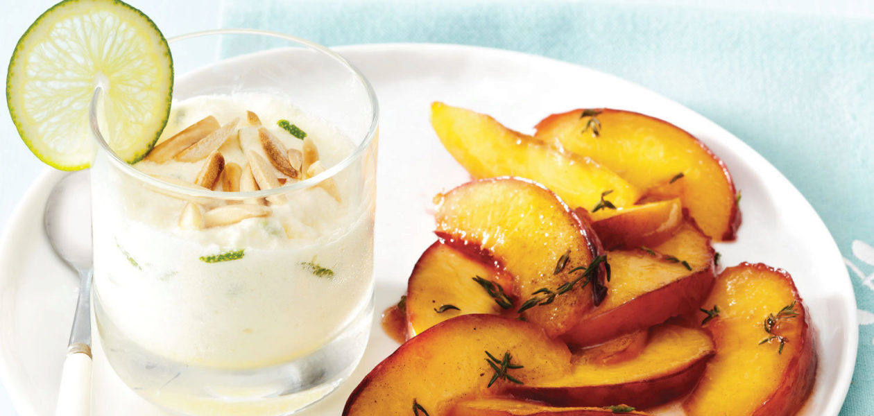 peach & nectarine compote with lime verrines