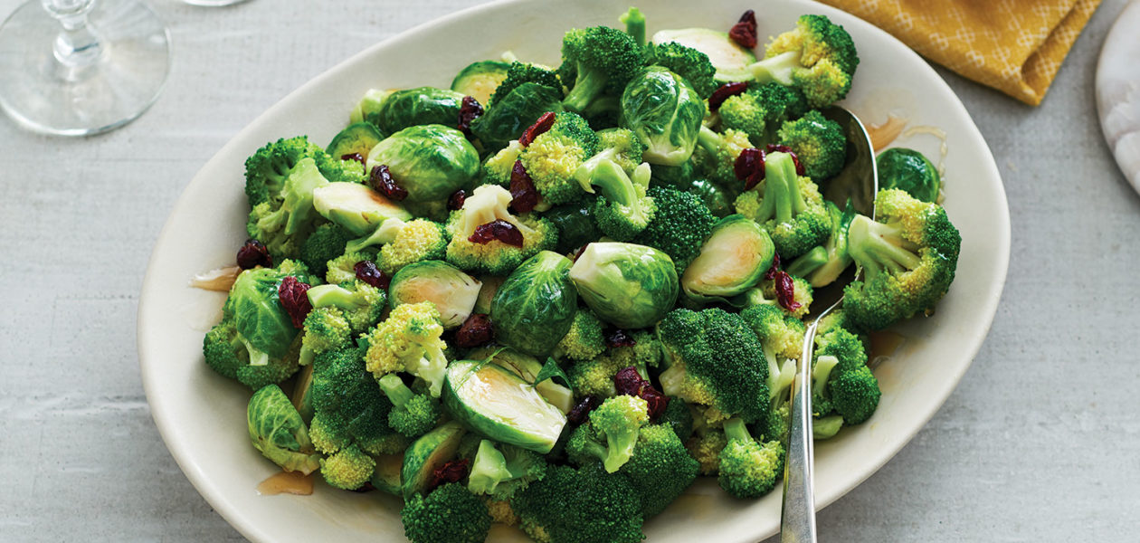 Cider-Steamed Brussels Sprouts & Broccoli