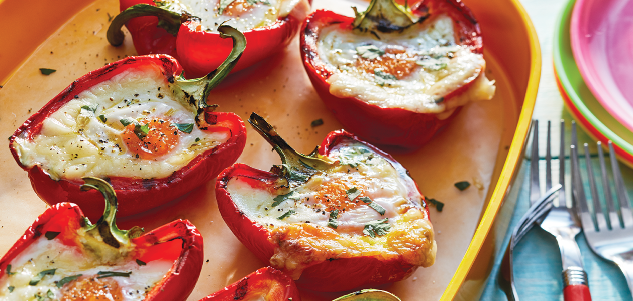 Grilled Red Pepper Egg Cups