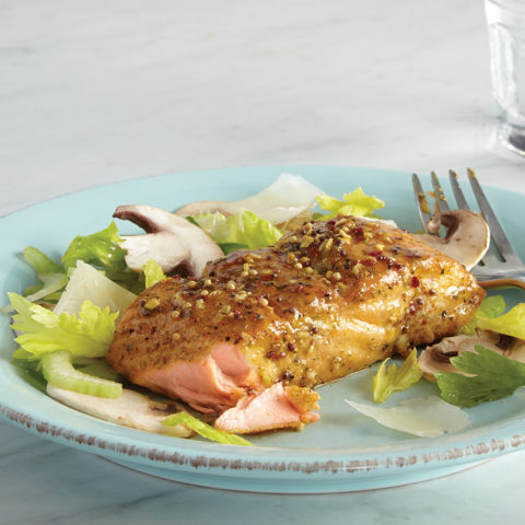 Read more about Honey-Dijon Salmon with Mushroom, Celery & Parmesan Salad