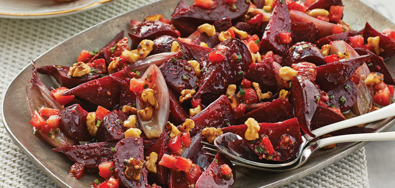 Slow-Roasted Beets & Shallots with Strawberry Vinaigrette