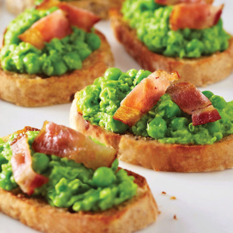 Read more about Bacon-Topped Pea & Mint Crostini