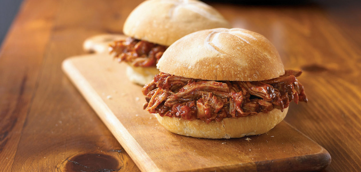 Slow Cooker Smokey Applewood Pulled Pork Sandwiches