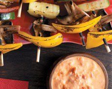 Grilled Vegetable Antipasti with Roasted Red Pepper Dip