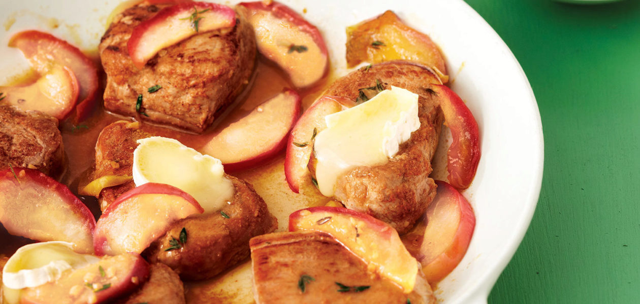 Herbed Pork with Brie & Apples