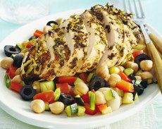 Lemon & Parsley Chicken with Roasted Vegetable Chick Pea Toss