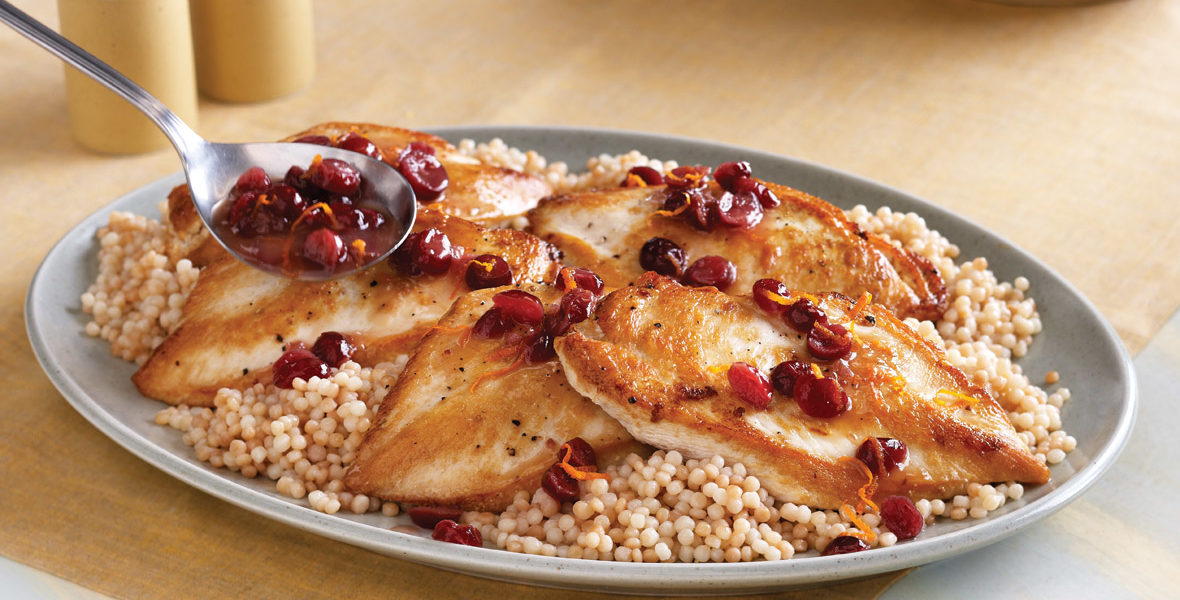 Cranberry Cinnamon Chicken with Toasted Couscous