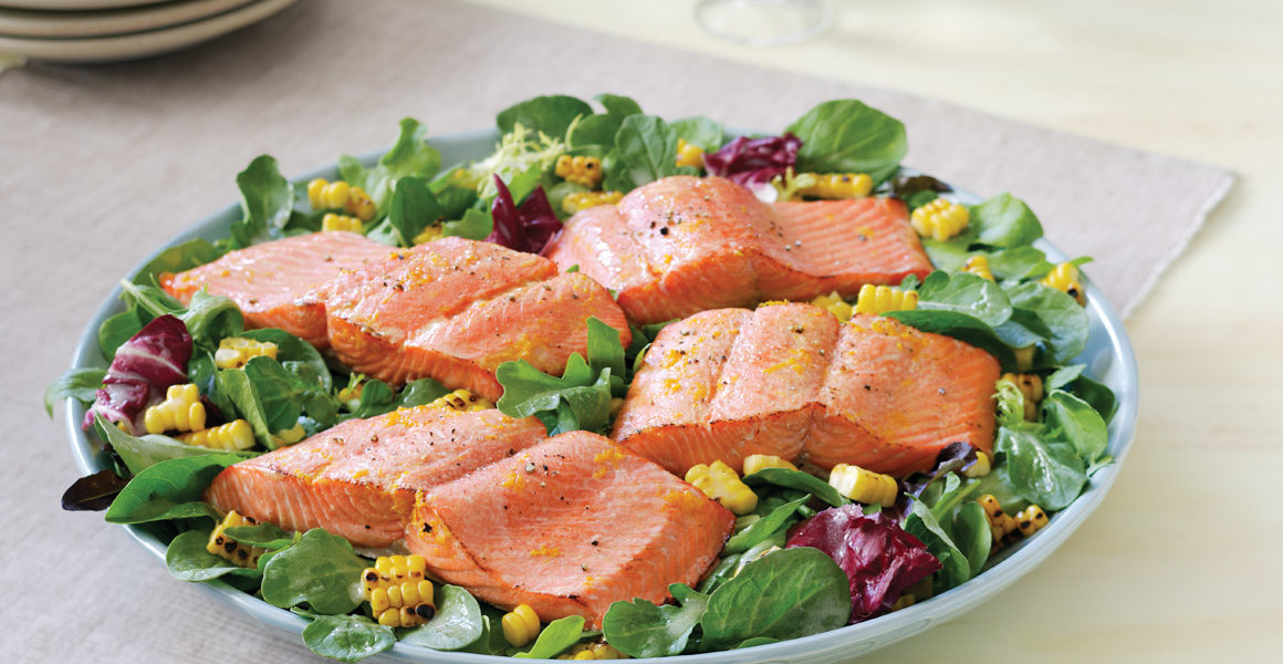 Grilled Salmon with Corn Salad