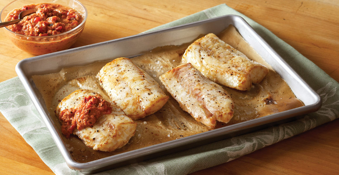Baked Cod with Tomato Cream Sauce