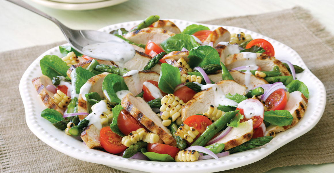 Grilled Corn and Spiced Chicken Salad