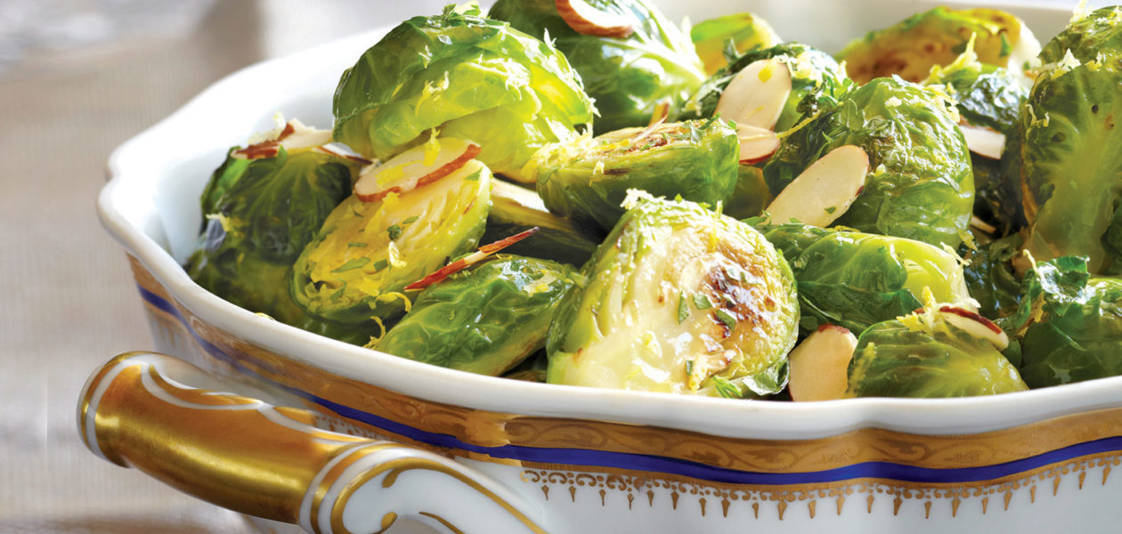 Roasted Brussels Sprouts with Parsley, Lemon & Almonds