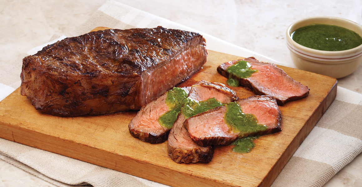 Argentinian Grilled Steak with Herb Sauce