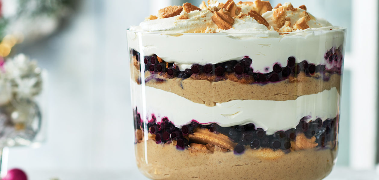 Gingerbread & BlueberryButter Cookie Trifle