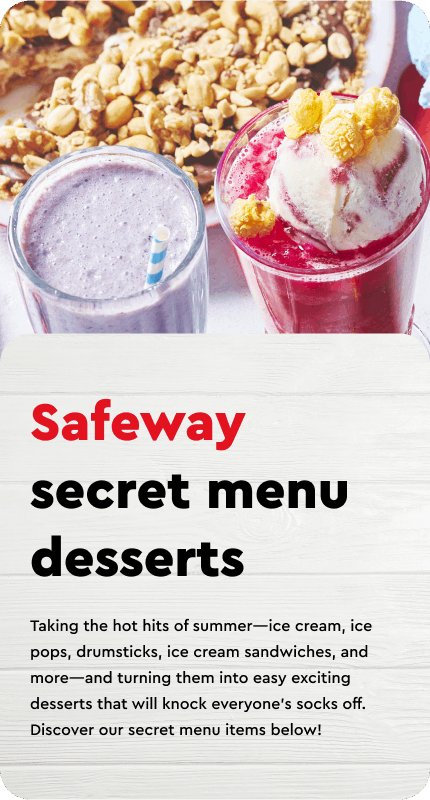 Assorted secret menu treats on a table, including ice cream sandwiches, ice cream cones, ice cream pie, ice cream bon bons and fruit pie millkshakes.