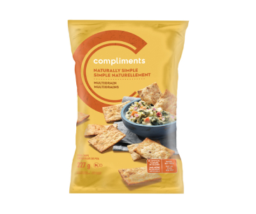 Yellow bag of Compliments sea salt pita chips 227g