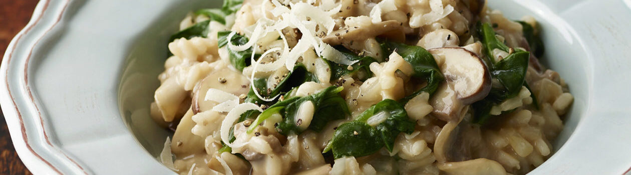 forest mushroom spinach risotto